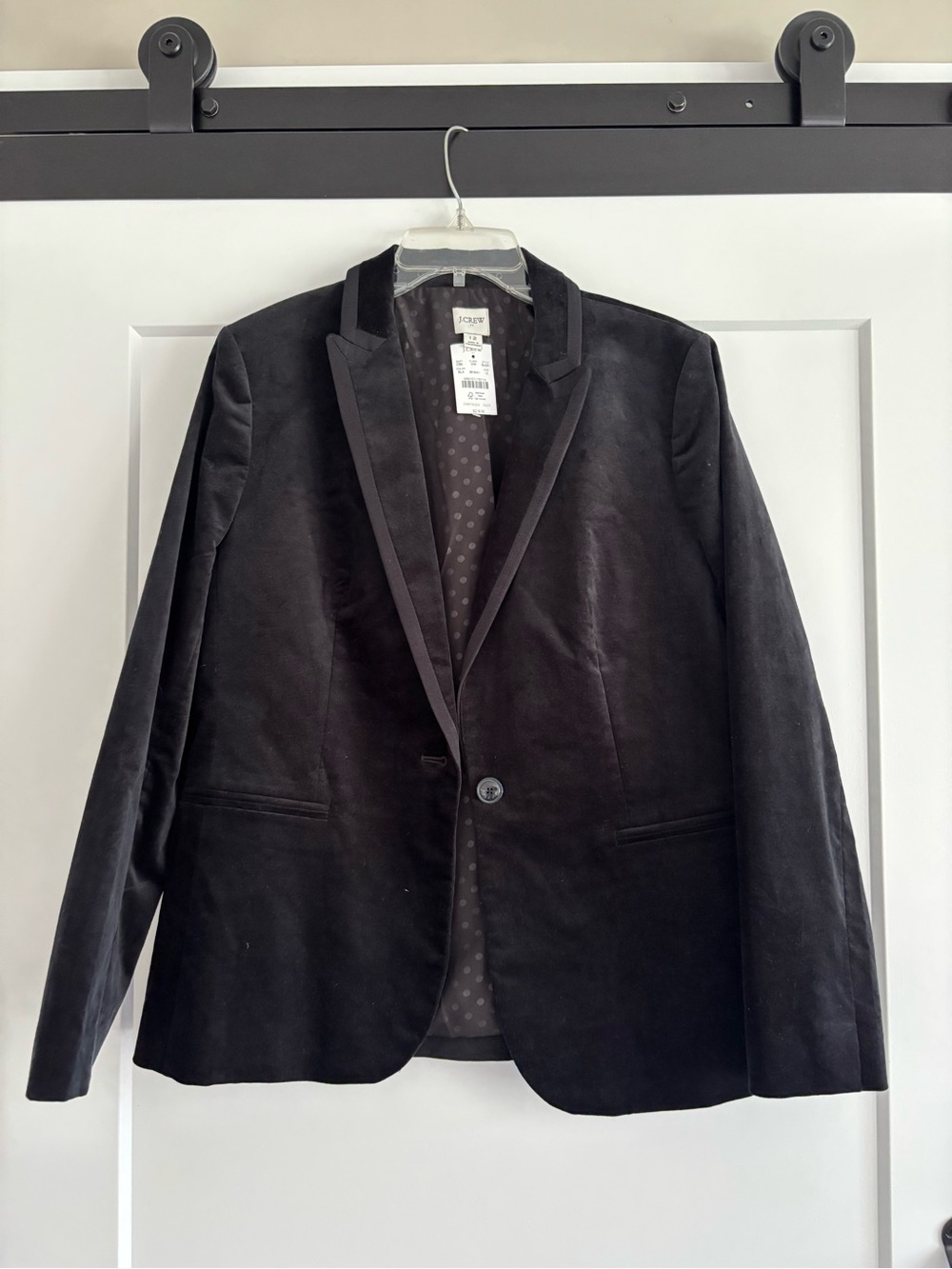 J. Crew Black Velvet Single-Button Sport Coat